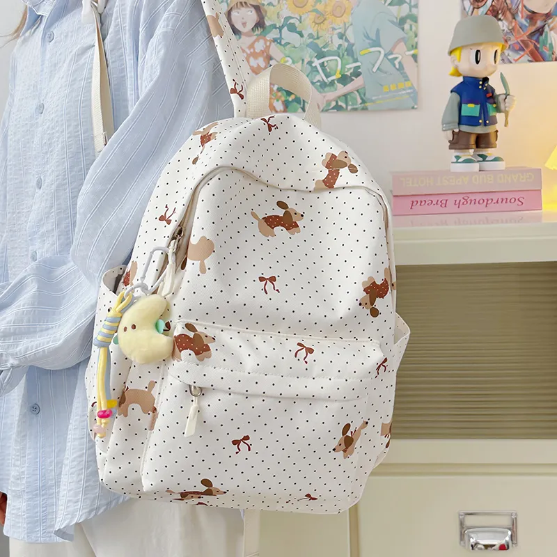 BAODIDAISHU Nylon Backpack Regular Women's Black/Purple/Green/Pink/Beige/Light Yellow-25
