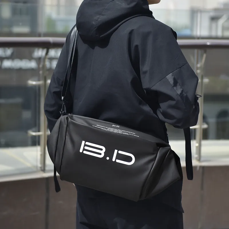 BAODIDAISHU Nylon Fabric Shoulder Bag, Crossbody Bag, Handbag Regular Men's Black-5