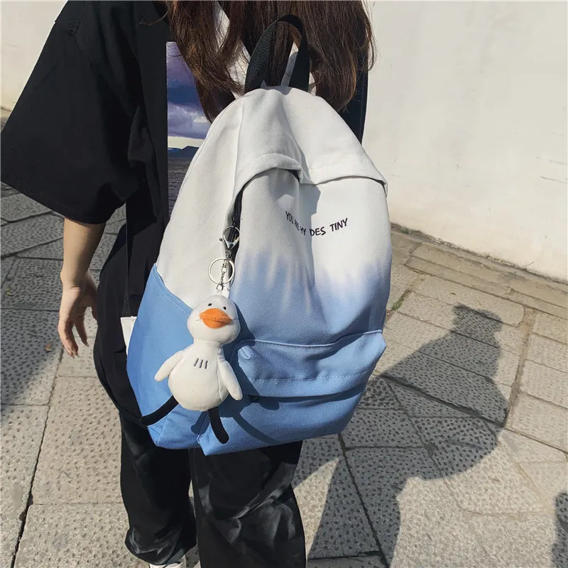 BAODIDAISHU Canvas Backpack Regular Unisex Gray/Khaki/Green/Blue-11