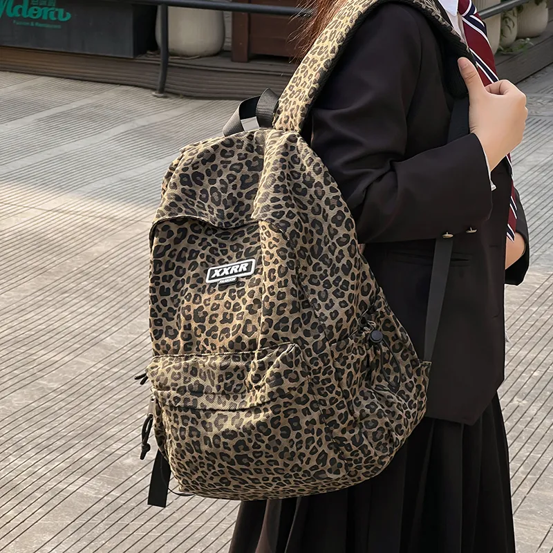 BAODIDAISHU Nylon Couple Backpack Men And Women's Regular Women's Brown/Beige-5