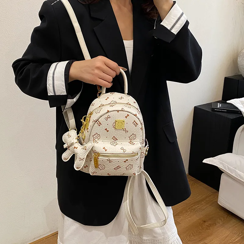BAODIDAISHU PU Mini Backpack Women's Ecru/Brown/Pink/Beige/Yellow-1