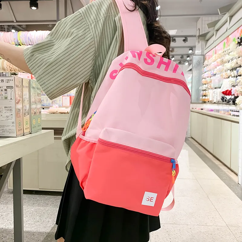BAODIDAISHU Nylon Backpack Regular Women's Blue/Pink/Yellow/Red-8