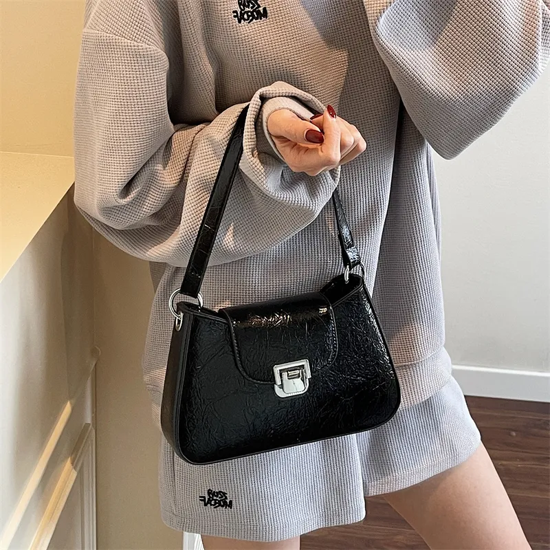 BAODIDAISHU PU Underarm Shoulder Bag Regular Women's White/Black/Yellow/Pink-11