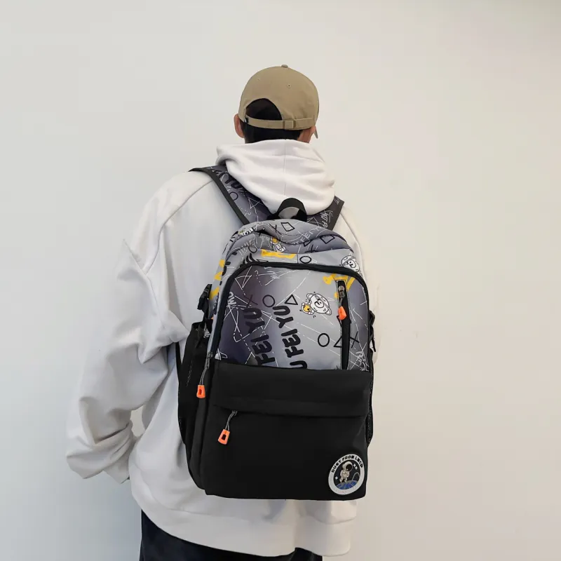 BAODIDAISHU Nylon Fabric Backpack Regular Men's Gray/Green/Blue-2