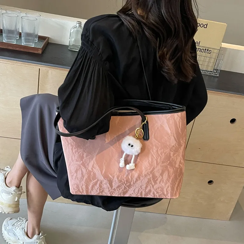 BAODIDAISHU PU Shoulder Bag Handbag Tote Medium Size Women's White Silver Black Pink-22
