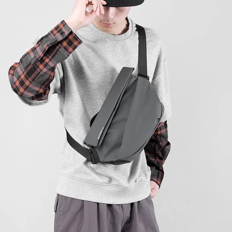BAODIDAISHU Nylon Multifunction Crossbody Fanny Pack Sling Bag Regular Men's Black/Army Green/Gray-11