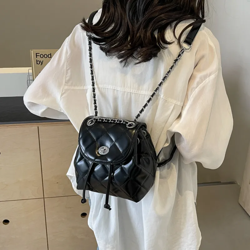 BAODIDAISHU PU Backpack Regular Women's White Silver Black Blue-10