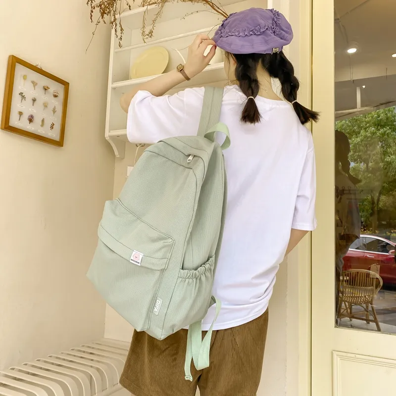 BAODIDAISHU Cotton Fabric Backpack Laptop Bag Backpack Women's Multicolor-27