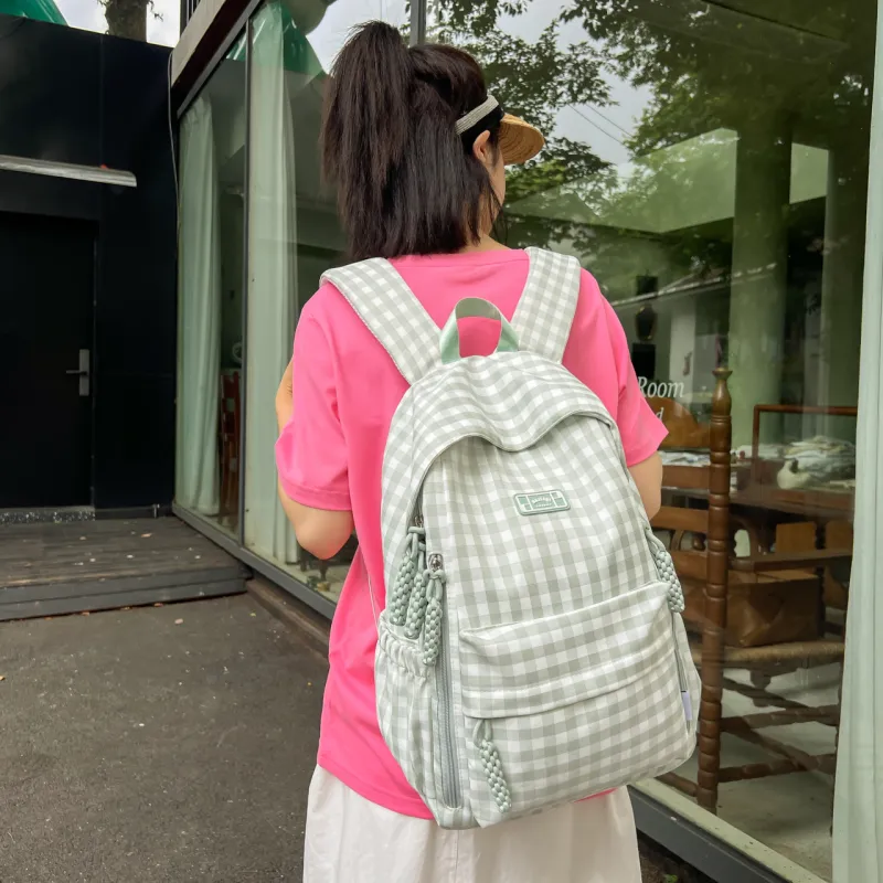 BAODIDAISHU Nylon Fabric Backpack Laptop Bag Backpack Regular Women's Black/Yellow/Green/Blue/Pink-10