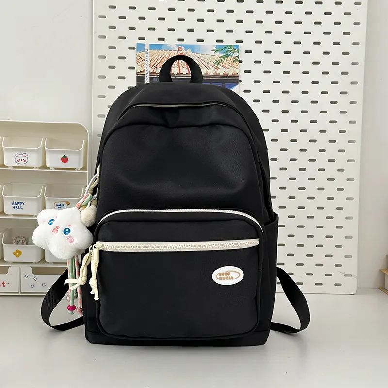 BAODIDAISHU Nylon Backpack Unisex Yellow/Black/Light Gray/Blue/Purple/Green-7