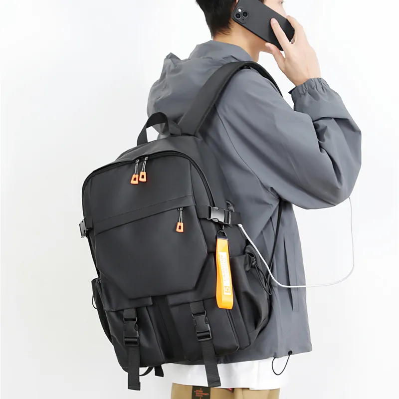 BAODIDAISHU Water Resistant Membrana Dermalis Backpacks Unisex Black/Gray/Dark Gray/Red/Dark Blue-6