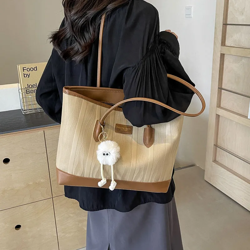 BAODIDAISHU PU Shoulder Bag Tote Handbag Women's White/Pink/Black/Khaki-22