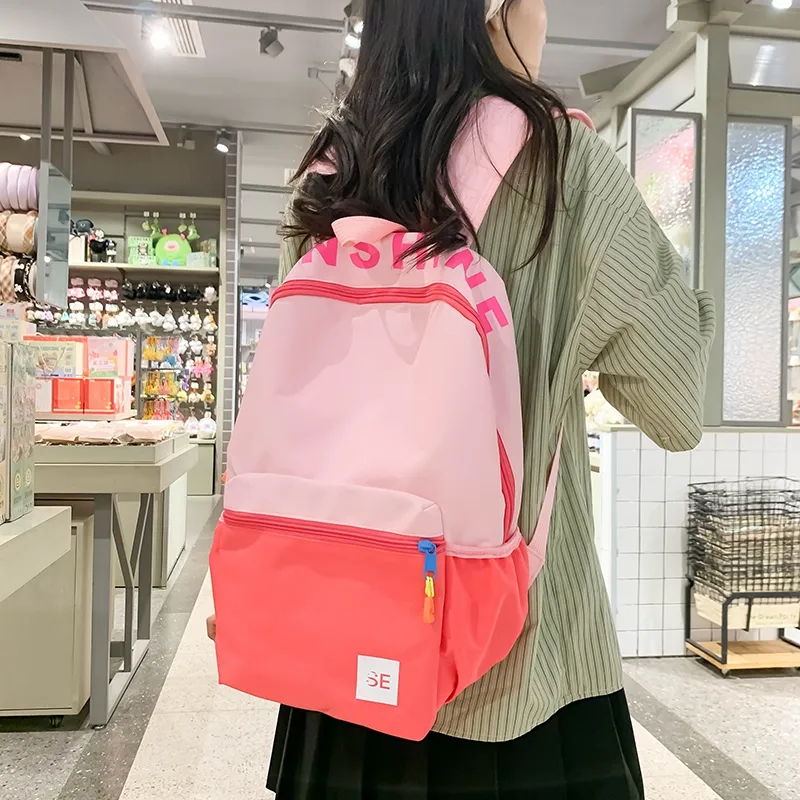 BAODIDAISHU Nylon Backpack Regular Women's Blue/Pink/Yellow/Red-7