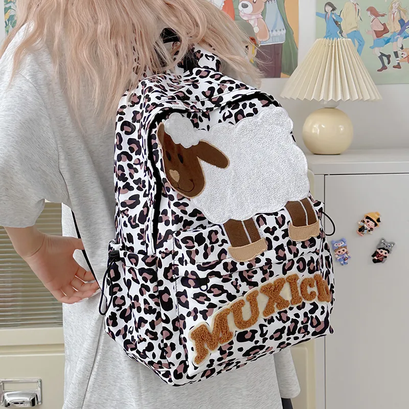 BAODIDAISHU Nylon Backpack Unisex Brown-3