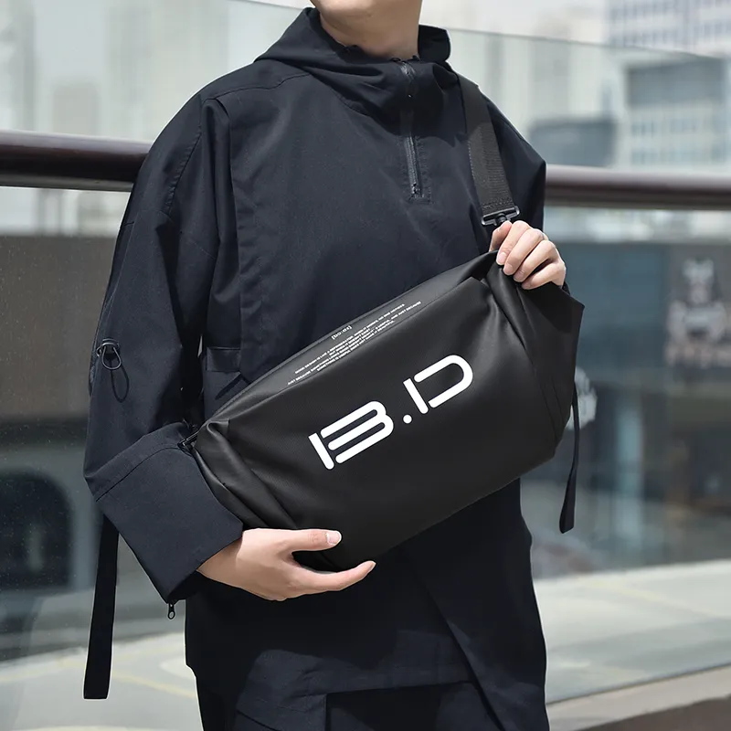 BAODIDAISHU Nylon Fabric Shoulder Bag, Crossbody Bag, Handbag Regular Men's Black-6