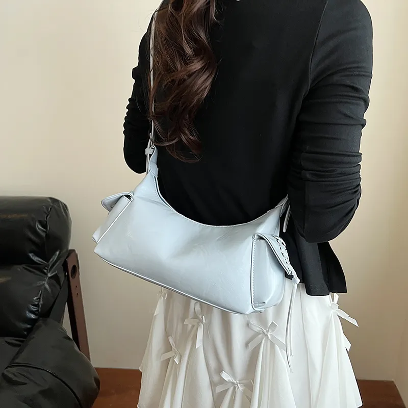 BAODIDAISHU PU Shoulder Bag Regular Women's White/Silver/Blue/Yellow/Red/Black/Denim Blue-17