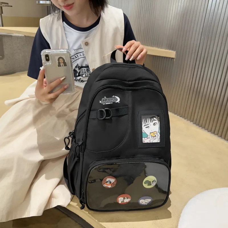 BAODIDAISHU Nylon And PVC Backpack Regular Unisex Multicolor-6