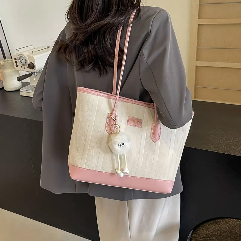 BAODIDAISHU PU Shoulder Bag Tote Handbag Women's White/Pink/Black/Khaki-9