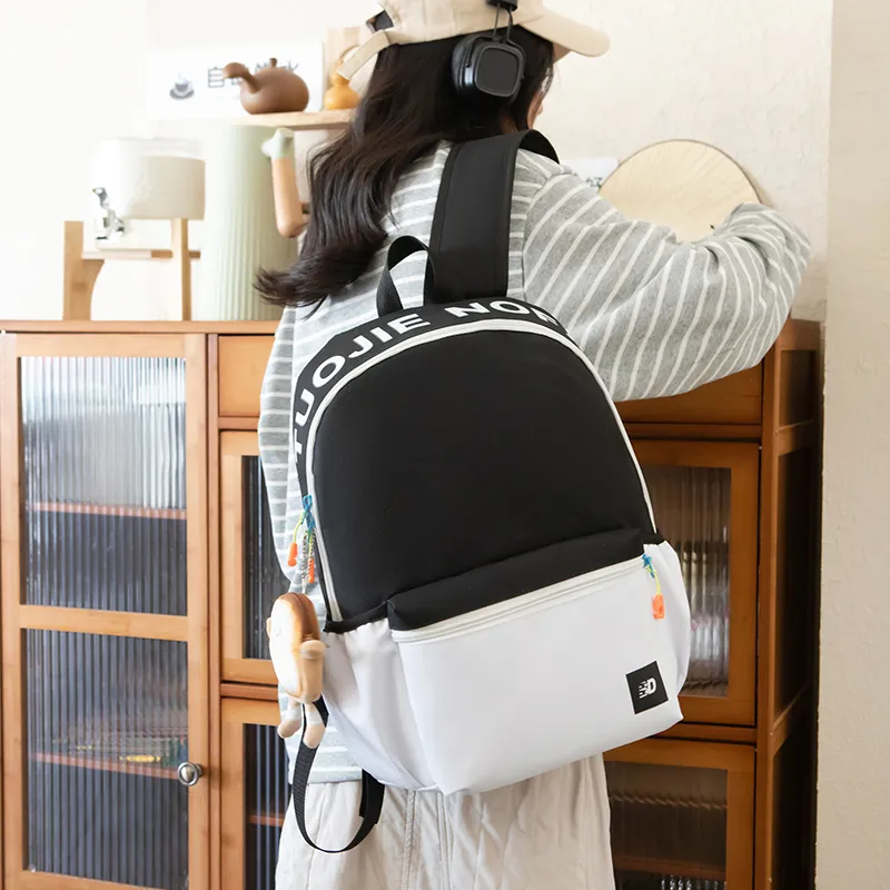 BAODIDAISHU Nylon Backpack Regular Unisex White/Pink/Yellow/Green/Blue-6
