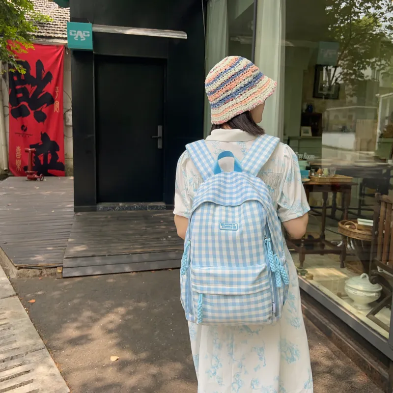 BAODIDAISHU Nylon Fabric Backpack Laptop Bag Backpack Regular Women's Black/Yellow/Green/Blue/Pink-15