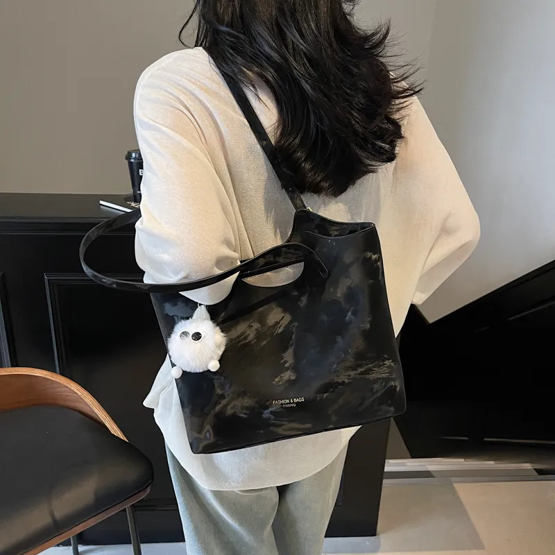 BAODIDAISHU PU Tote Bag, Shopping Bag, Shoulder Bag Regular Women's Black/Beige/Brown/Pink-2