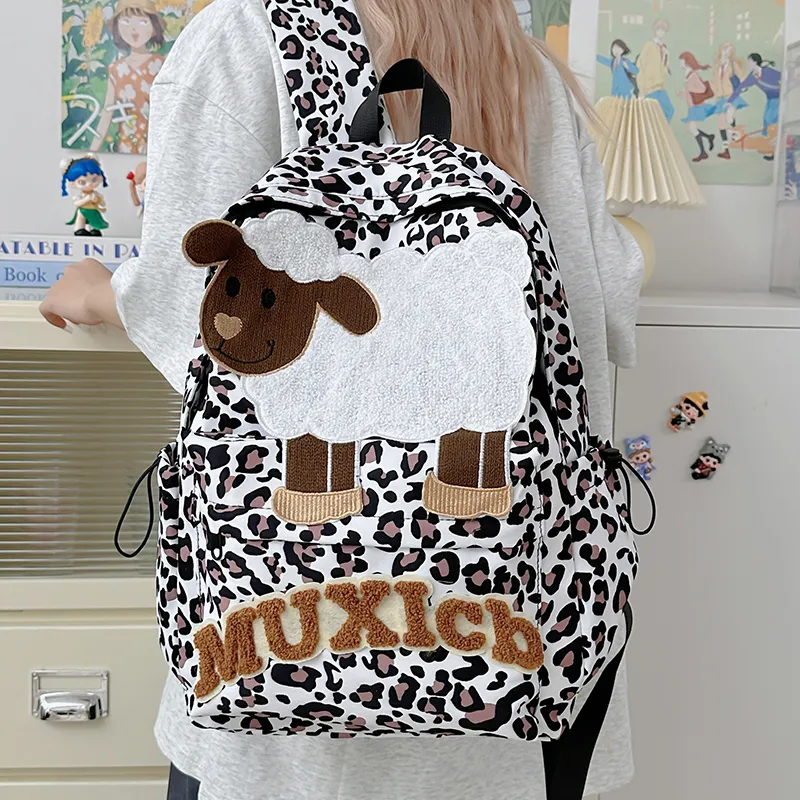 BAODIDAISHU Nylon Backpack Unisex Brown-4