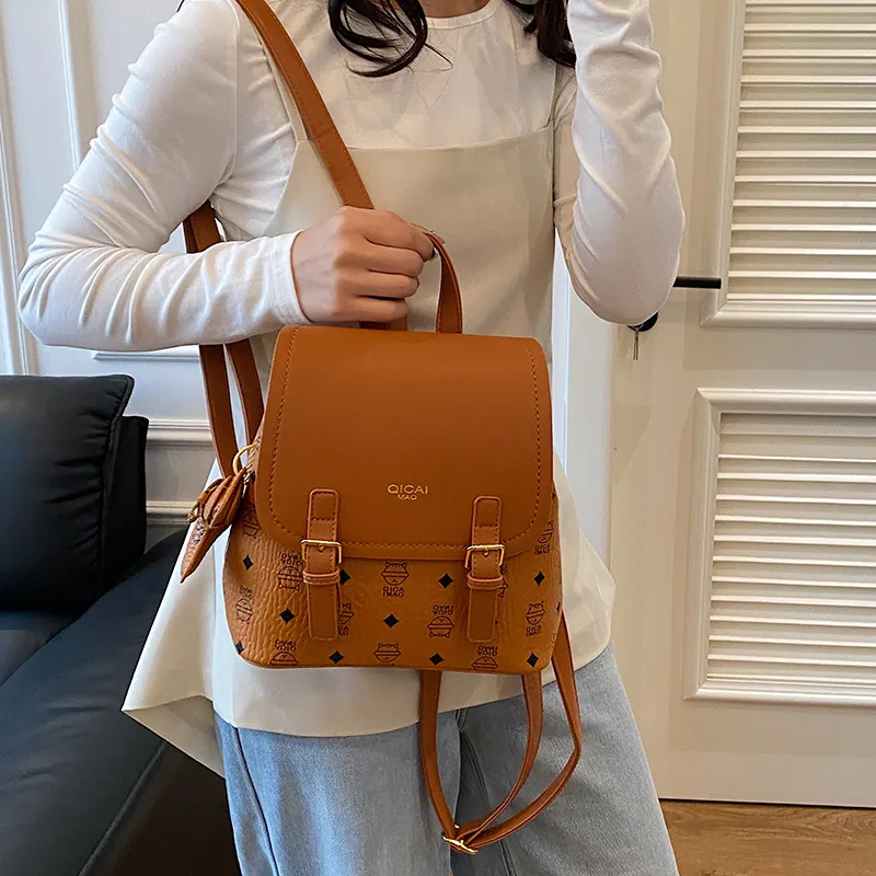 BAODIDAISHU PU Small Backpack Women's Ecru/Beige/Yellow/Pink/Brown-26
