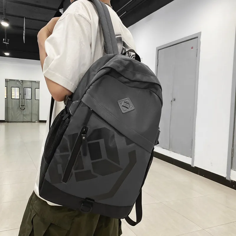 BAODIDAISHU Nylon Backpack Large Size Men's Gray/Black/Green-4