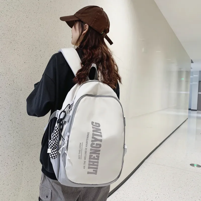 HCXK Nylon Backpack Unisex Black/Gray/Blue/Purple/Orange-28