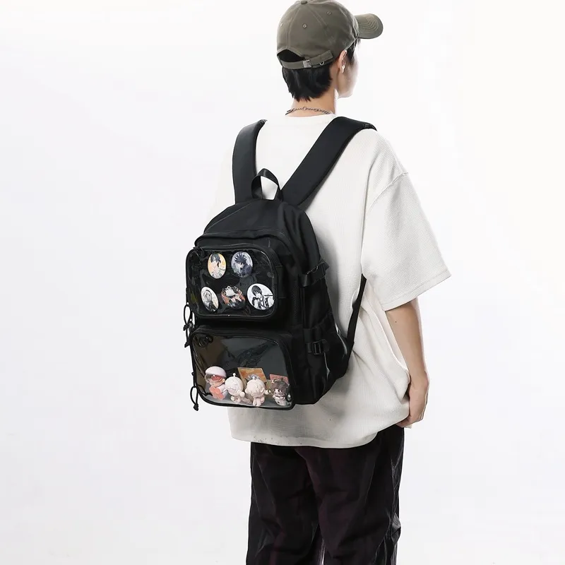 BAODIDAISHU Nylon Backpack Regular Unisex White/Black-5