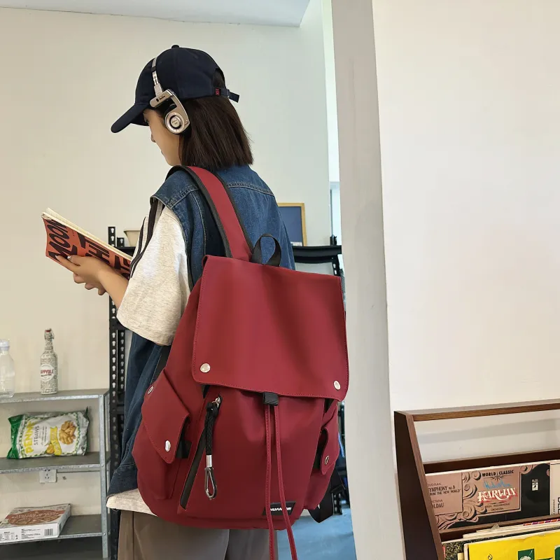 BAODIDAISHU Oxford Backpack Unisex Gray, Black, Red, Green-12