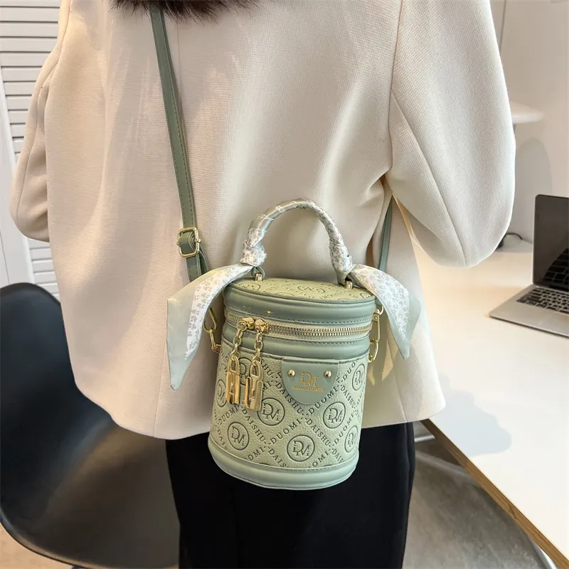 BAODIDAISHU PU Bucket Bag, Shoulder Bag, Handbag Medium Size Women's White/Black/Green/Pink-13