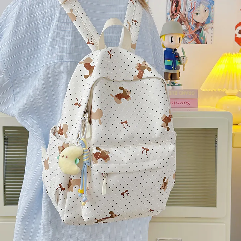 BAODIDAISHU Nylon Backpack Regular Women's Black/Purple/Green/Pink/Beige/Light Yellow-22