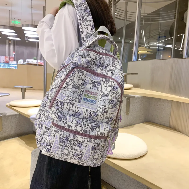 BAODIDAISHU Nylon Backpack Regular Unisex Multicolor-15