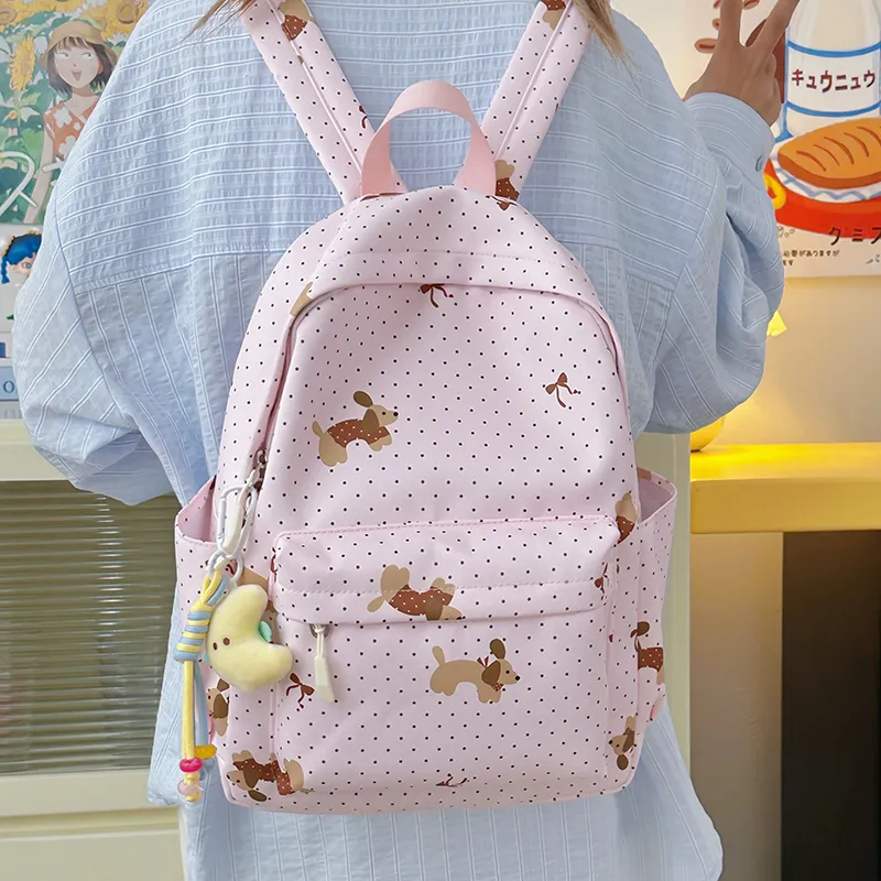 BAODIDAISHU Nylon Backpack Regular Women's Black/Purple/Green/Pink/Beige/Light Yellow-16