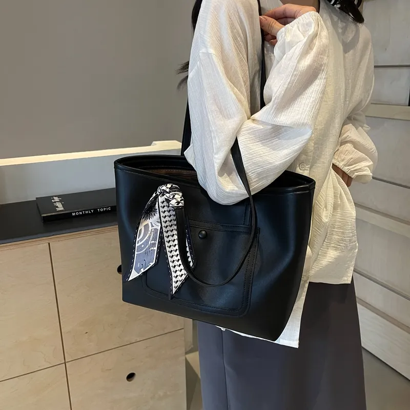 BAODIDAISHU PU Tote Bag Shoulder Bag Women's Ecru/Black/Khaki/Brown-8