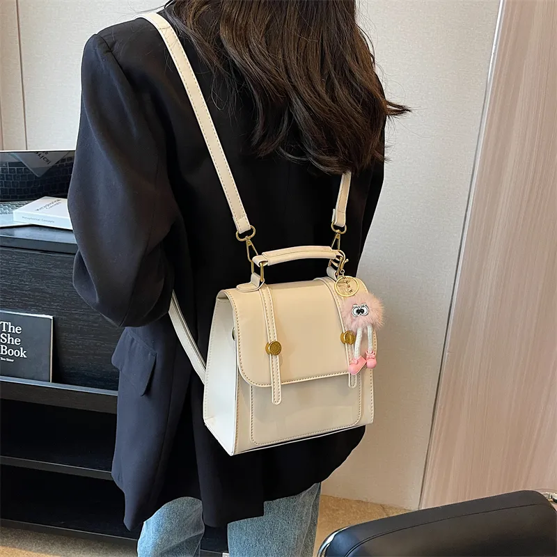 BAODIDAISHU PU Backpack Medium Size Women's Ecru/Silver/Black/Khaki/Coffee-1