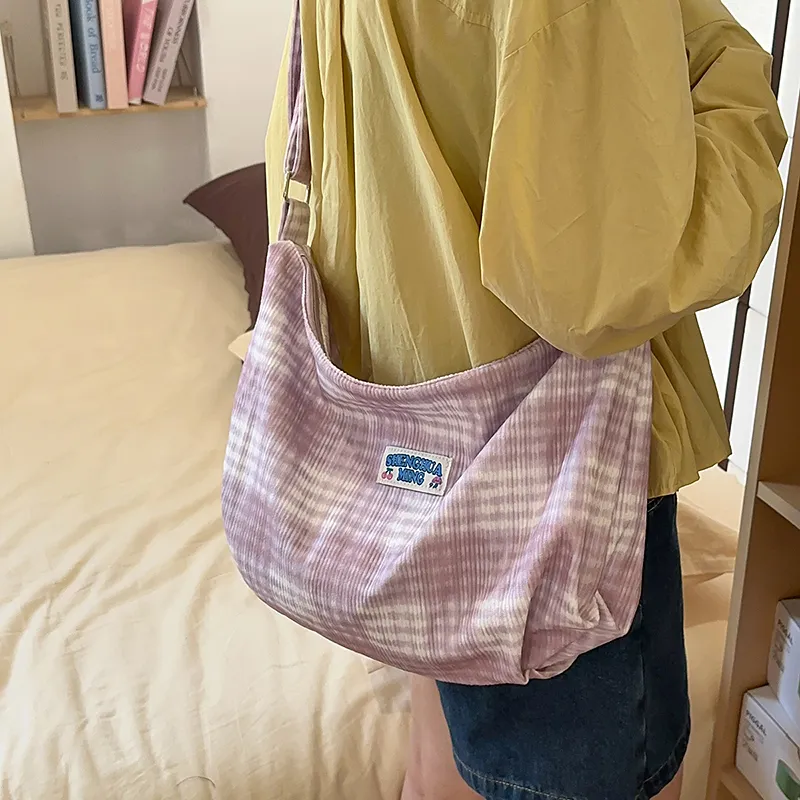BAODIDAISHU Corduroy Shoulder Bag Women's Multicolor-11