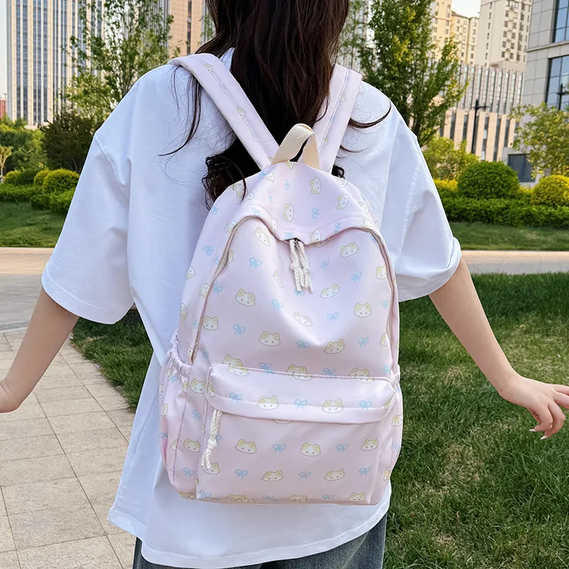 BAODIDAISHU Nylon Backpack Regular Women's White/blue/yellow/pink/black-20