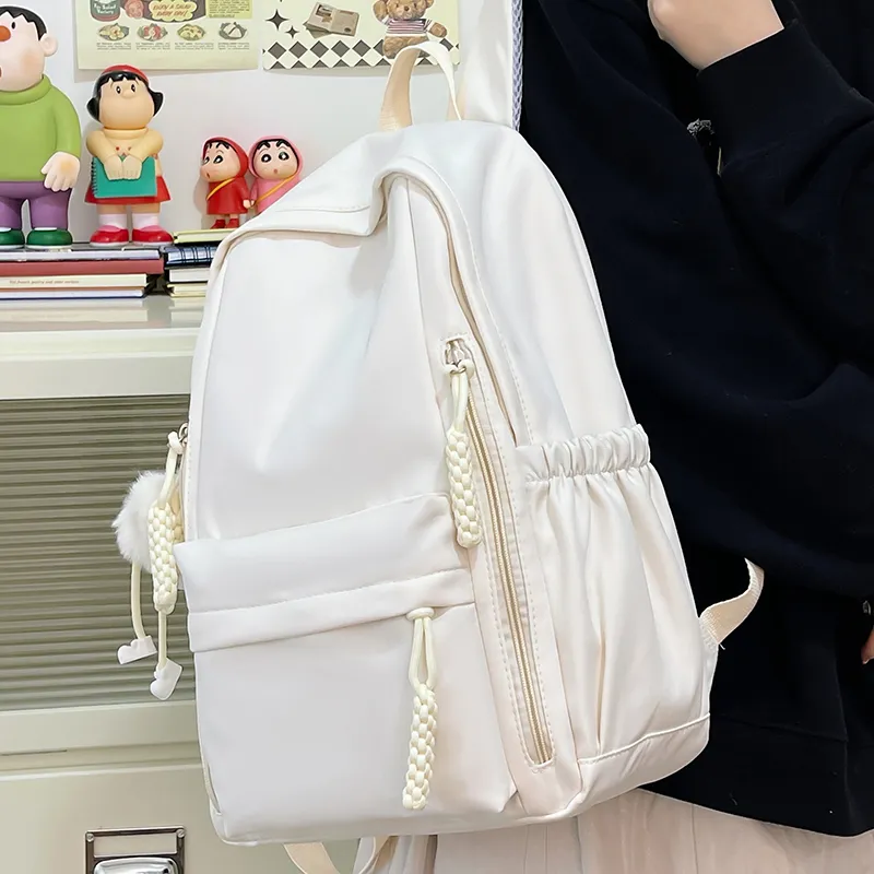 BAODIDAISHU Nylon Fabric Backpack Regular Unisex Burgundy/Black/White/Yellow/Violet-13
