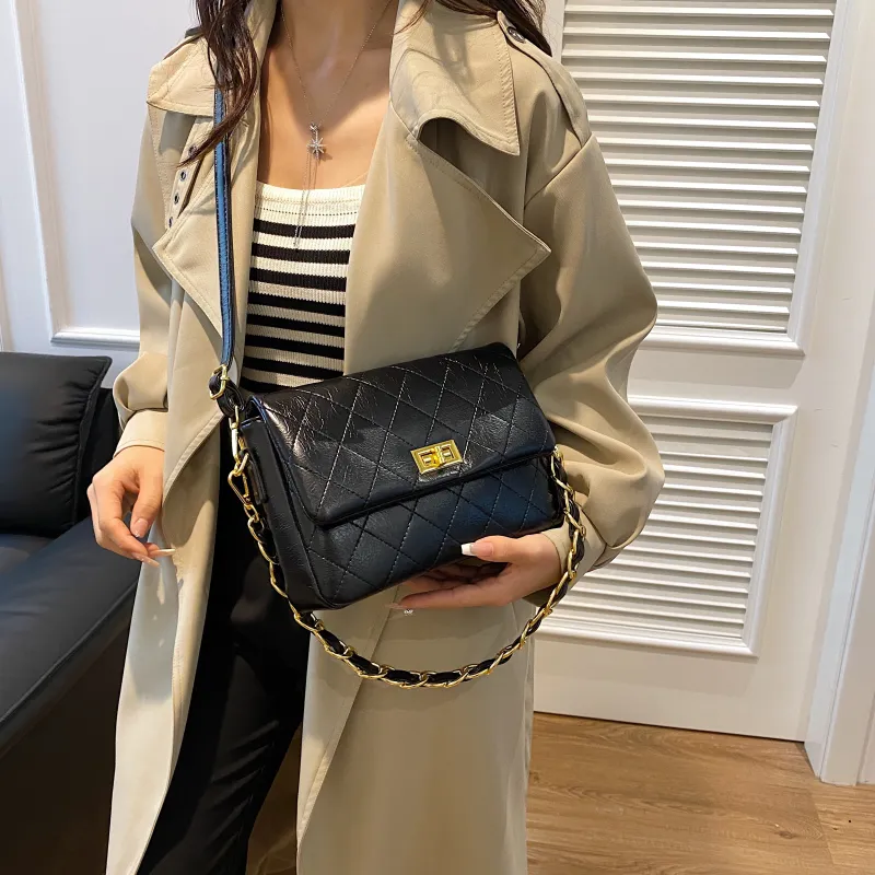 BAODIDAISHU PU Underarm Portable Crossbody Bag, Shoulder Bag Medium Size Women's Ecru/Black/Dark Brown-13