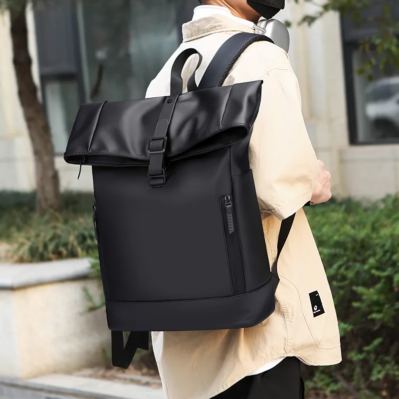 BAODIDAISHU Nylon Fabric Backpack Men's Black-6