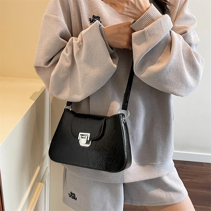 BAODIDAISHU PU Underarm Shoulder Bag Regular Women's White/Black/Yellow/Pink-7