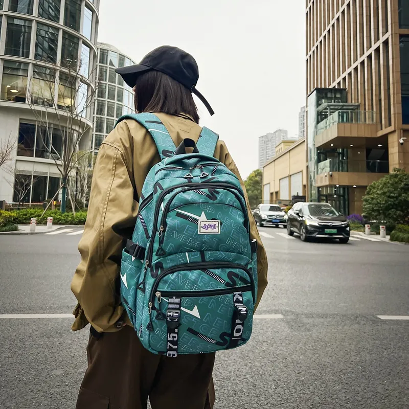 BAODIDAISHU Nylon Backpack Laptop Bag Backpack Regular Unisex Black/Purple/Green/Light Blue/Blue-8