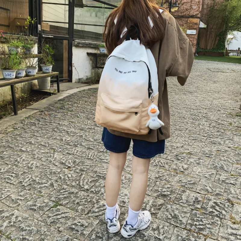 BAODIDAISHU Canvas Backpack Regular Unisex Gray/Khaki/Green/Blue-7