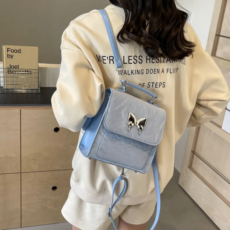 BAODIDAISHU Pu Backpack Regular Women's Blue White Pink Green Black Gray-1