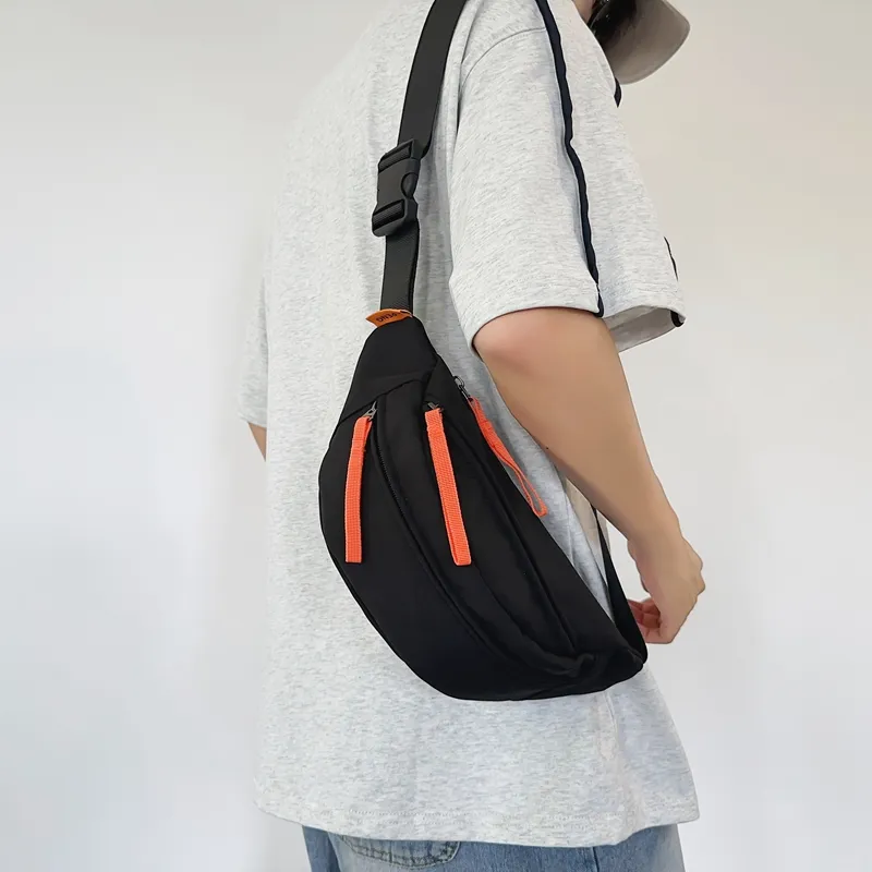 BAODIDAISHU Nylon One Shoulder Sling Bag Cell Phone Pouch Unisex Multicolor-6