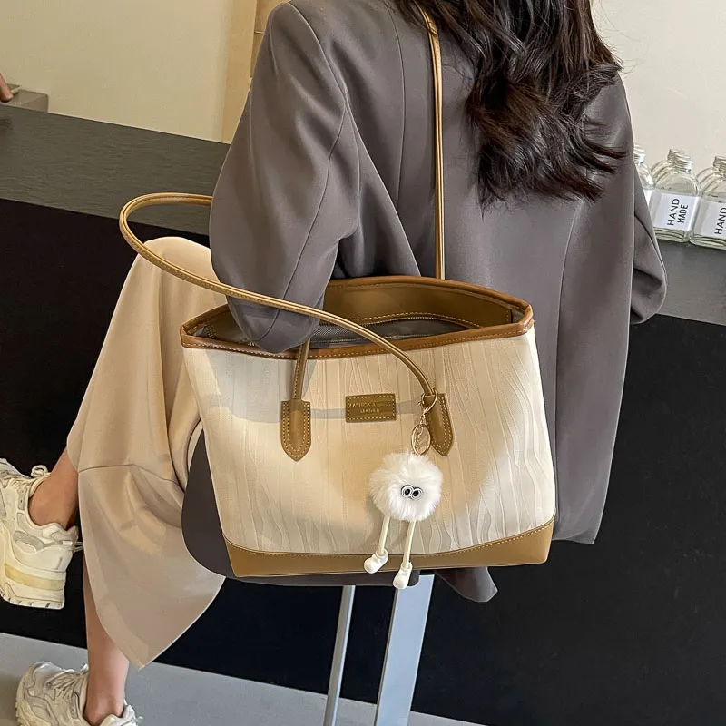 BAODIDAISHU PU Shoulder Bag Tote Handbag Women's White/Pink/Black/Khaki-4