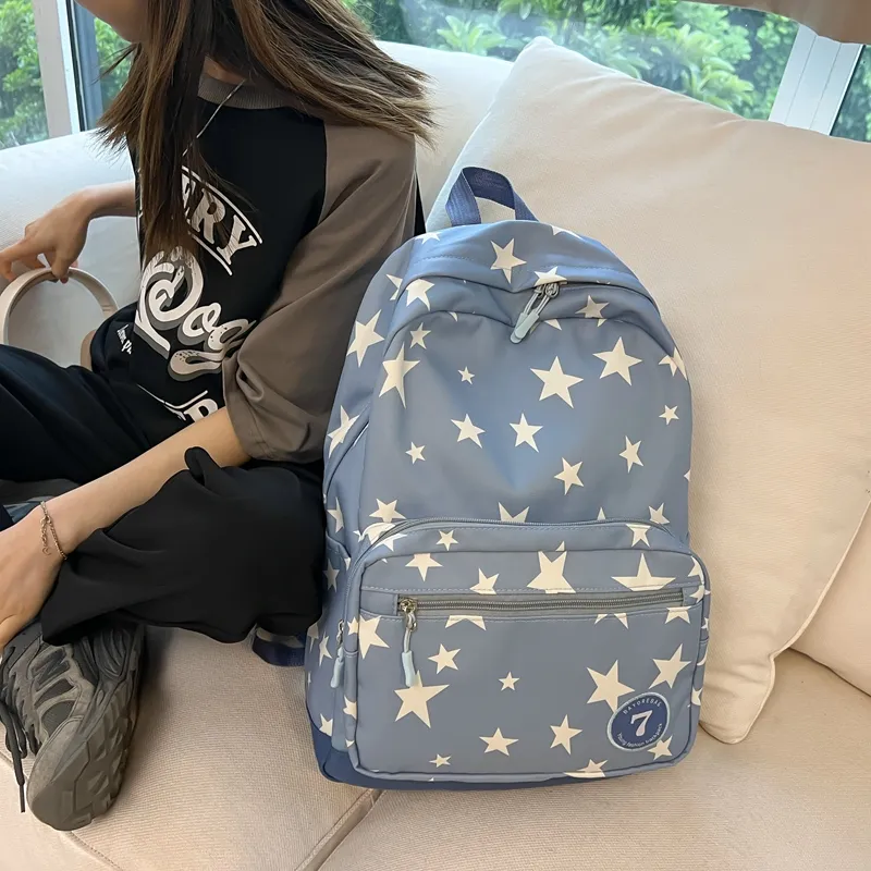 BAODIDAISHU Nylon Backpack Regular Women's Beige/Black/Blue/Pink-11