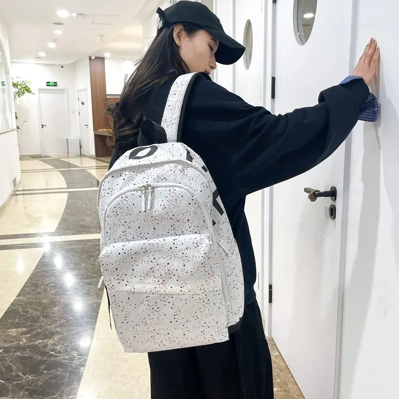BAODIDAISHU Oxford Backpack Unisex White/Black-5